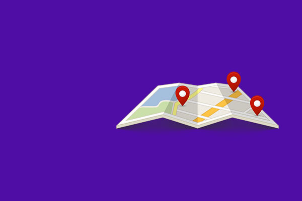 Illustration of a folded map